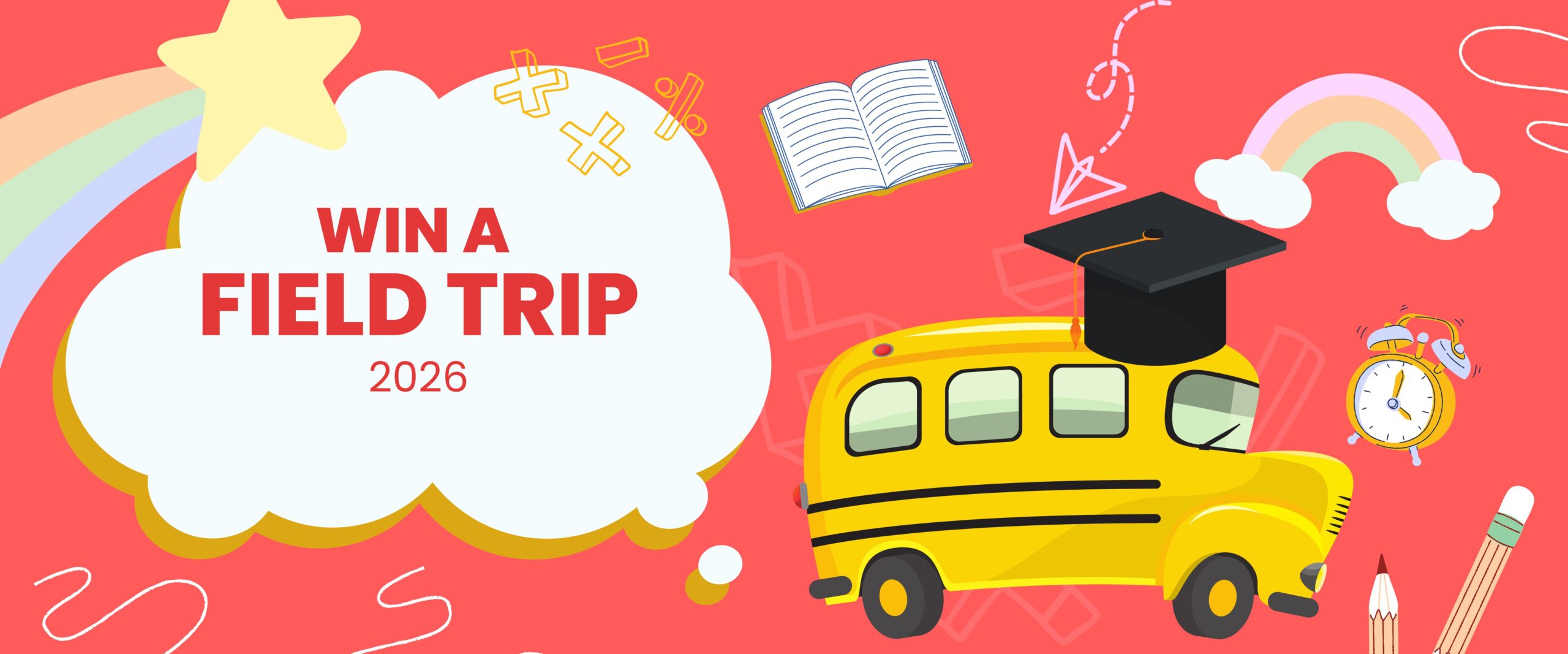 Red Yellow and White Playful Back to School Design Banner